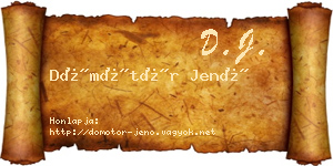 Dömötör Jenő névjegykártya