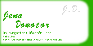 jeno domotor business card
